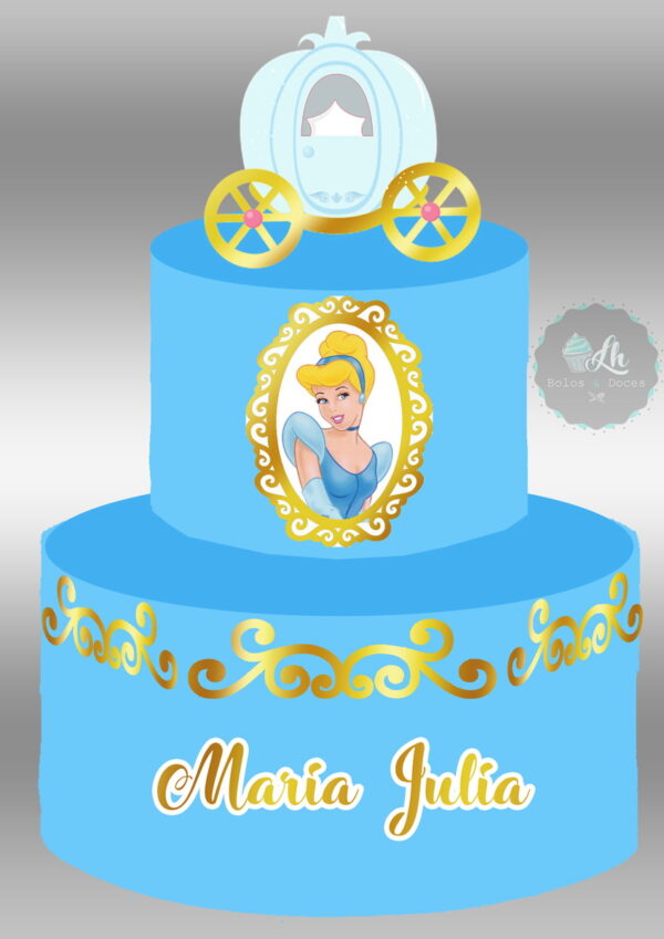 Arquivo Digital Topo de bolo Cinderela #1 PDF/JPG - Imagem 2