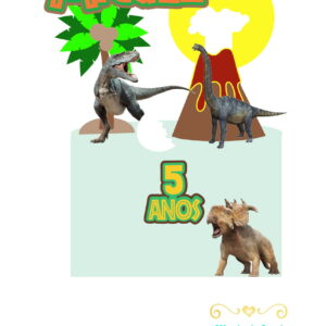 Arquivo digital topo de bolo Dinossauro