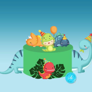 Arquivo Digital Topo de Bolo Dinossauros Baby #1
