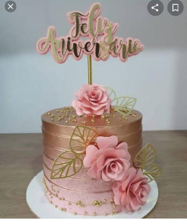 Arquivo digital Topo de bolo Feliz Aniversário 1