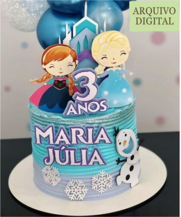 Arquivo Digital Topo de Bolo Frozen