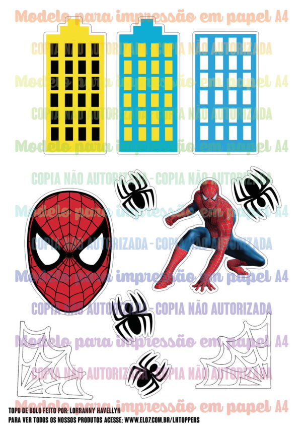 Arquivo Digital Topo de bolo Homem Aranha #7 PDF/JPG - Imagem 4