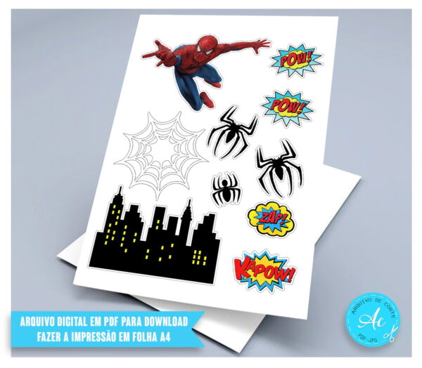 Arquivo digital Topo de bolo Homem Aranha #8 PDF/JPG - Imagem 3