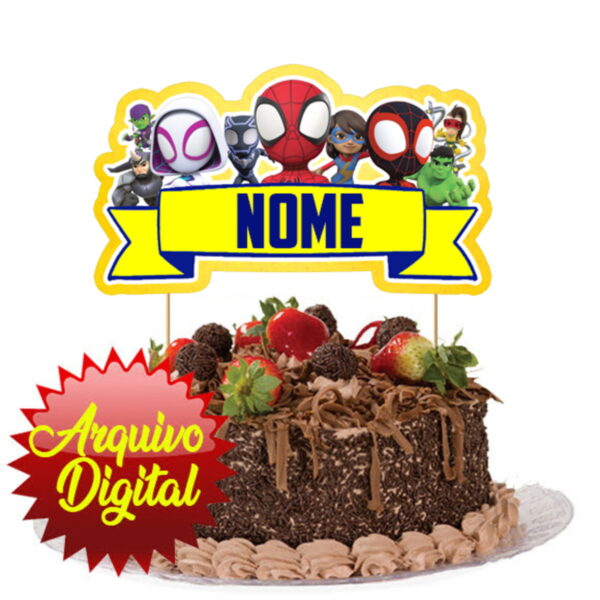 Arquivo Digital Topo de Bolo Homem Aranha