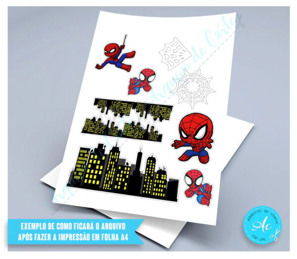 Arquivo Digital Topo de Bolo Homem Aranha Cute #1 - Imagem 2