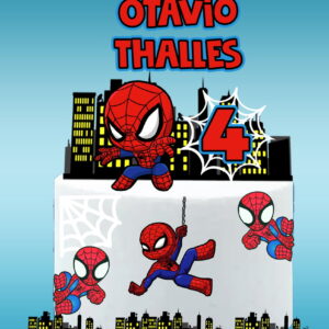 Arquivo Digital Topo de Bolo Homem Aranha Cute #1