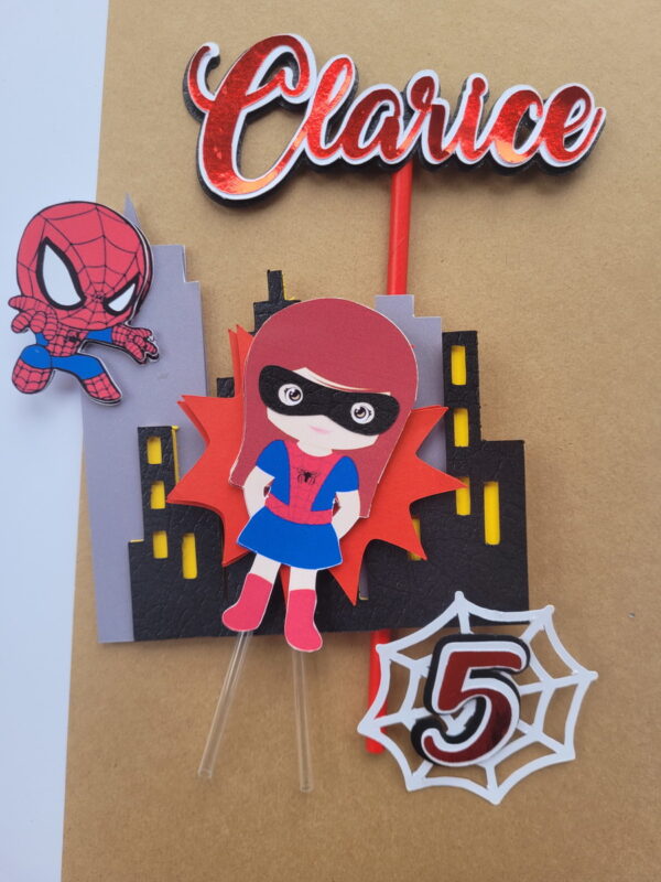 Arquivo Digital Topo de Bolo Homem Aranha Menino e Menina - Image 4