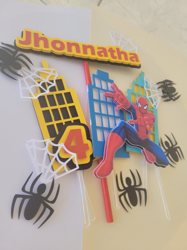 Arquivo Digital Topo de Bolo Homem Aranha Menino e Menina - Image 3