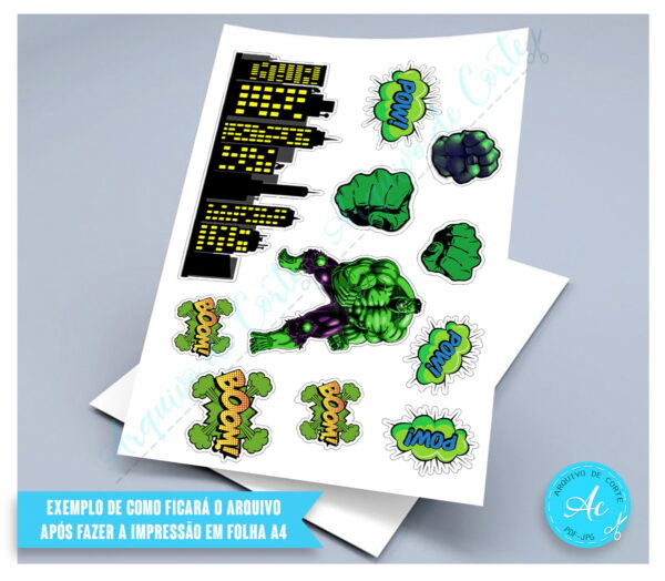 Arquivo Digital Topo de Bolo Hulk #4 - Imagem 2