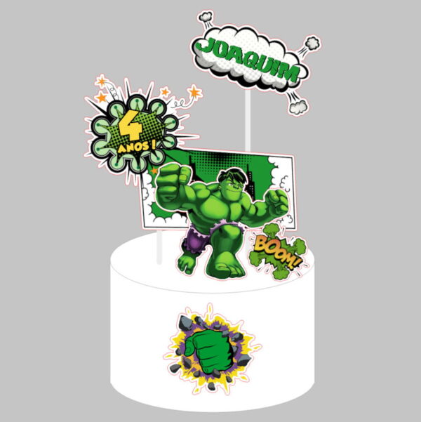 Arquivo digital - Topo de Bolo Hulk - Imagem 2