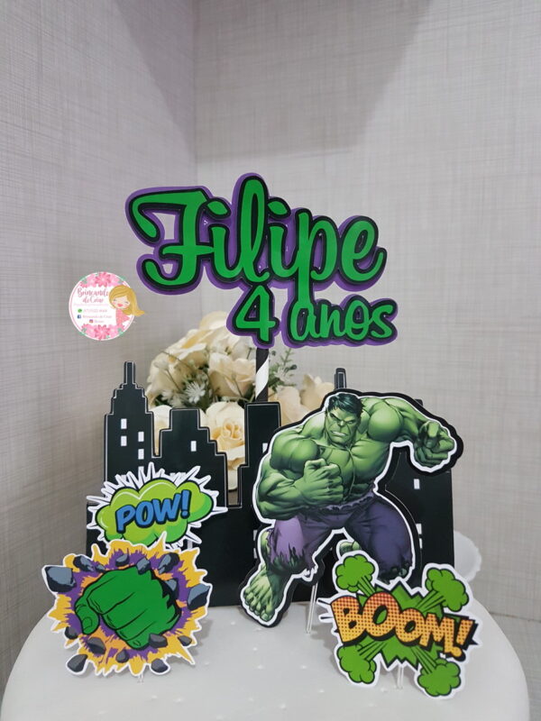 ARQUIVO DIGITAL - Topo de bolo hulk