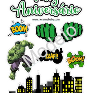Arquivo Digital Topo de Bolo - Hulk