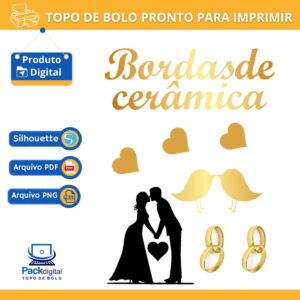 Arquivo Digital - Topo de Bolo Imprimir/ Bodas de Ceramica