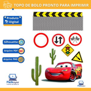 Arquivo Digital - Topo de Bolo Imprimir/ Carros 02