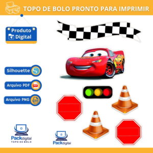 Arquivo Digital - Topo de Bolo Imprimir/ Carros