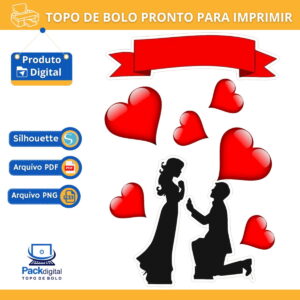 Arquivo Digital - Topo de Bolo Imprimir/ Casamento