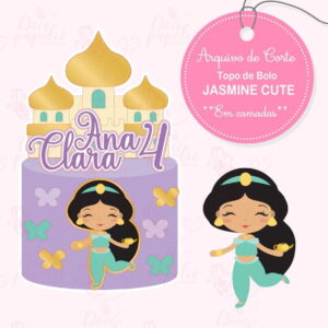 Arquivo Digital Topo de Bolo Jasmine Cute em 3d