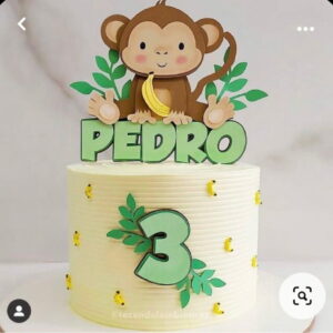 Arquivo Studio Topo de Bolo Macaco com Banana em Camadas