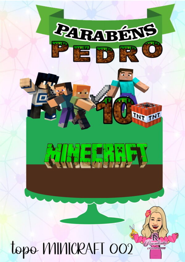 Arquivo Digital Topo de Bolo Minecraft 002