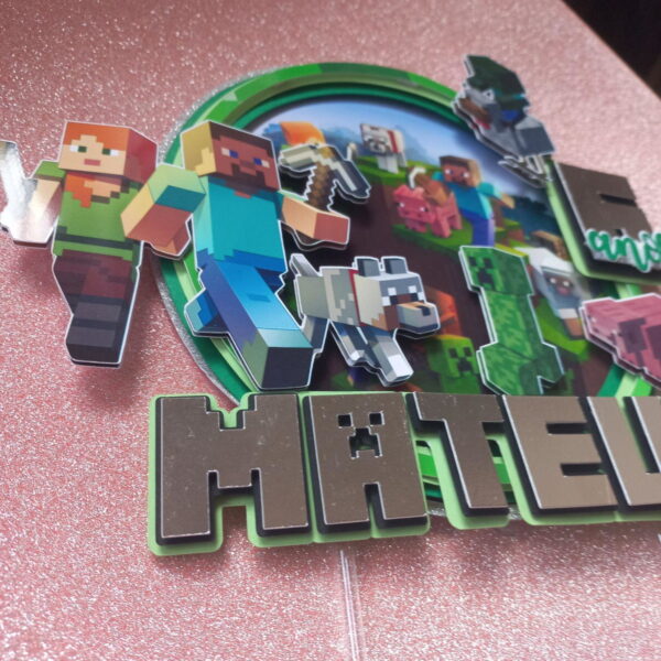 Arquivo Digital Topo de Bolo Minecraft - Imagem 3
