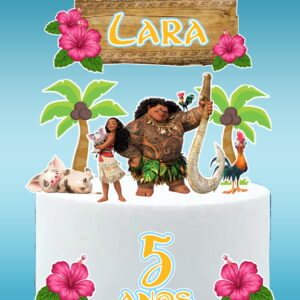 Arquivo digital Topo de bolo Moana #2 PDF/JPG