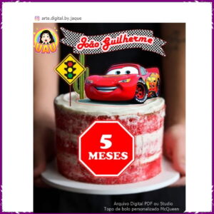 Arquivo Digital - Topo de Bolo Personalizado Mcqueen