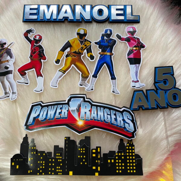 Arquivo Digital Topo de Bolo Power Rangers