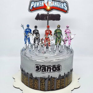 ARQUIVO DIGITAL - Topo de bolo Power Rangers + 3