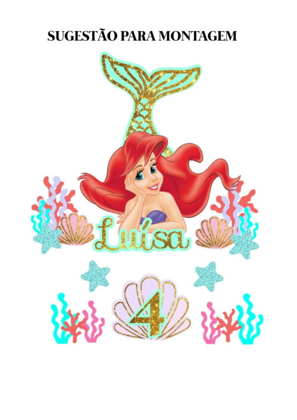 Arquivo Digital - Topo De Bolo Princesa Ariel