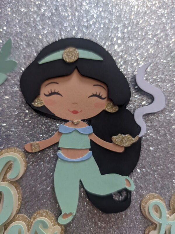 Arquivo Digital Topo de Bolo Princesa Jasmine em Camadas - Image 3