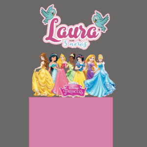 ARQUIVO DIGITAL-Topo de bolo Princesas + 4