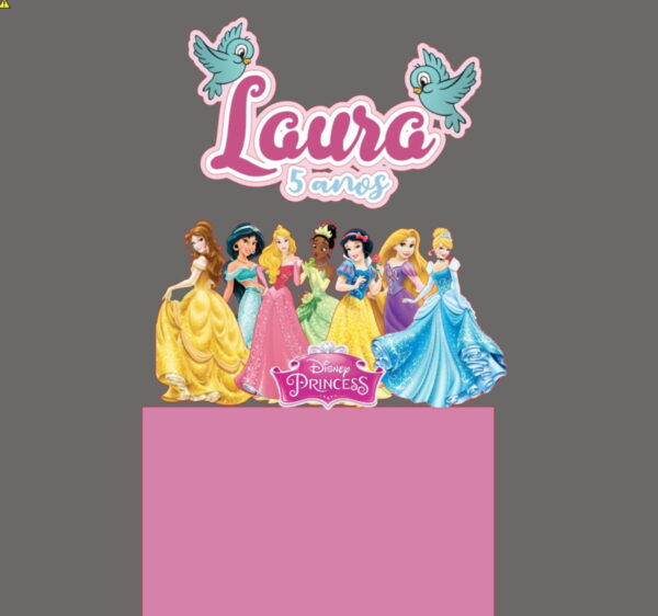 ARQUIVO DIGITAL-Topo de bolo Princesas + 4