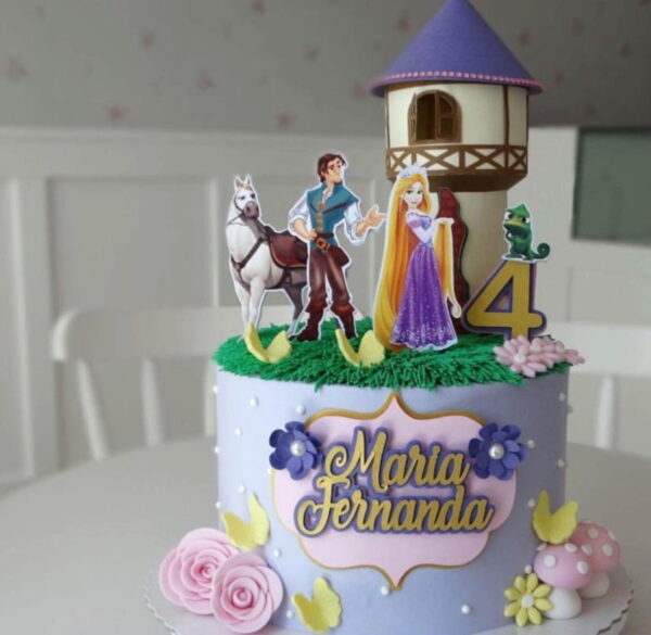 Arquivo CORTE Topo de bolo RAPUNZEL+1 DE BRINDE