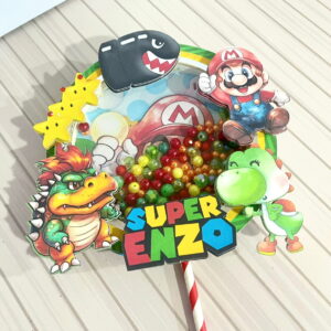 Arquivo Digital Topo de Bolo Shaker Acetato Super Mario 11tm