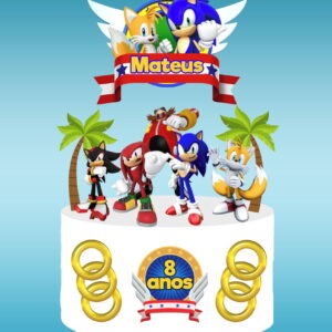 Arquivo digital Topo de bolo Sonic #1 PDF/JPG