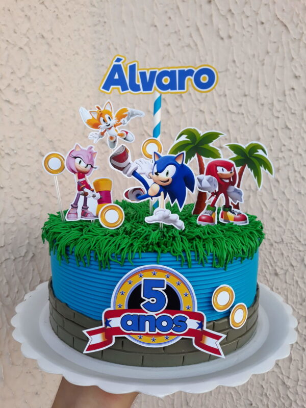 Arquivo digital Topo de bolo Sonic #2 PDF/JPG