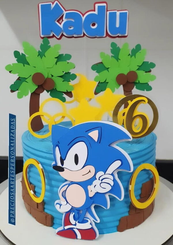 ARQUIVO DIGITAL TOPO DE BOLO SONIC 3D CAMADAS