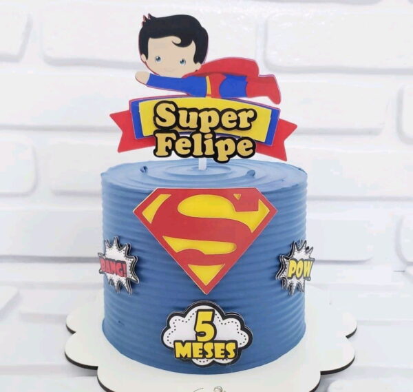 ARQUIVO DIGITAL- Topo de bolo Super Homem cute