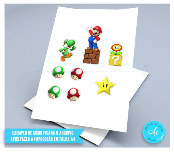 Arquivo Digital Topo de Bolo Super Mario #6 Pdf/jpg/png - Image 2