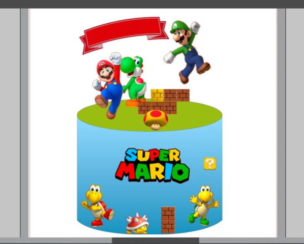 Arquivo digital - Topo de bolo - Super Mario pata Silhouette - Image 2