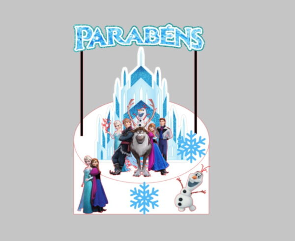 Arquivo Digital Topo de Bolo Tema Frozen1