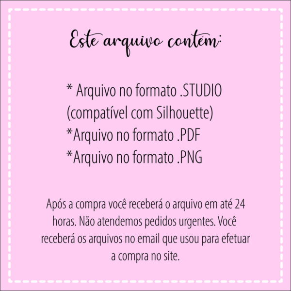 Arquivo Digital - Topo de Bolo Ursa Princesa Rosa - Image 3