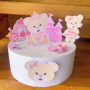 Arquivo Digital - Topo de Bolo Ursa Princesa Rosa