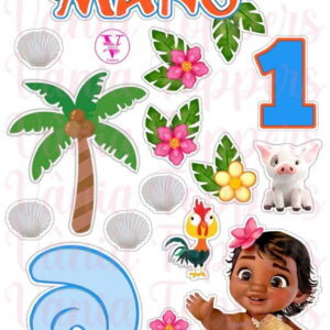 Arquivo Digital Topper de Bolo Moana