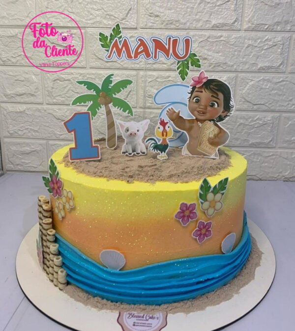 Arquivo Digital Topper de Bolo Moana - Imagem 2