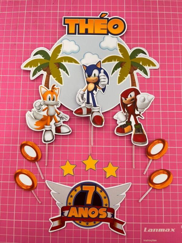 Arquivo Digital Topper de Bolo Sonic - Studio - Image 2