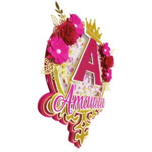 Arquivo em Svg Topo de Bolo Shaker Realeza Rosa Princesa