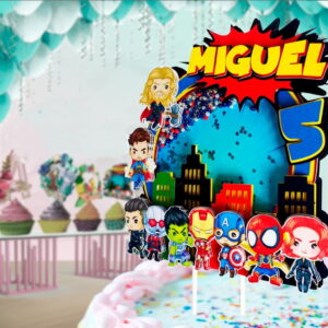 Arquivo em Svg Topo de Bolo Shaker Vingadores Heróis Cute