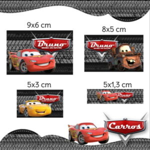 Arquivo Etiqueta Escolar Carros STUDIO PDF PNG