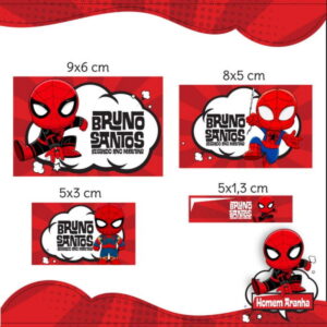 Arquivo Etiqueta Escolar Homem Aranha STUDIO PDF PNG